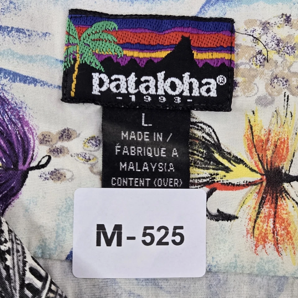 Camisa De Colección Patagonia Pataloha Hombres L Hawaiano Mosca Pez Logo Años 90 Foto 2 de 4