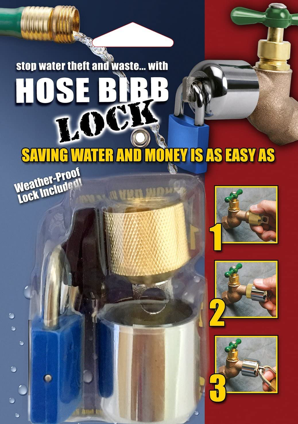 Water Hose Bibb Lock, Padlock Outdoor Faucet Spigot, Prevent Theft