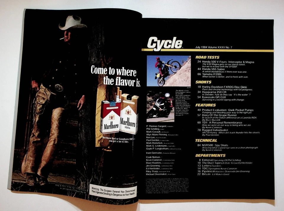 1984 July Cycle Motorcycle Magazine Honda VF500F Interceptor Magna V65 Sabre - Image 2 of 4