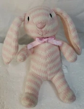 F.A.O. Schwarz White & Pink Chenille Plush Bunny Rabbit 5" Stuffed Animal (sd)