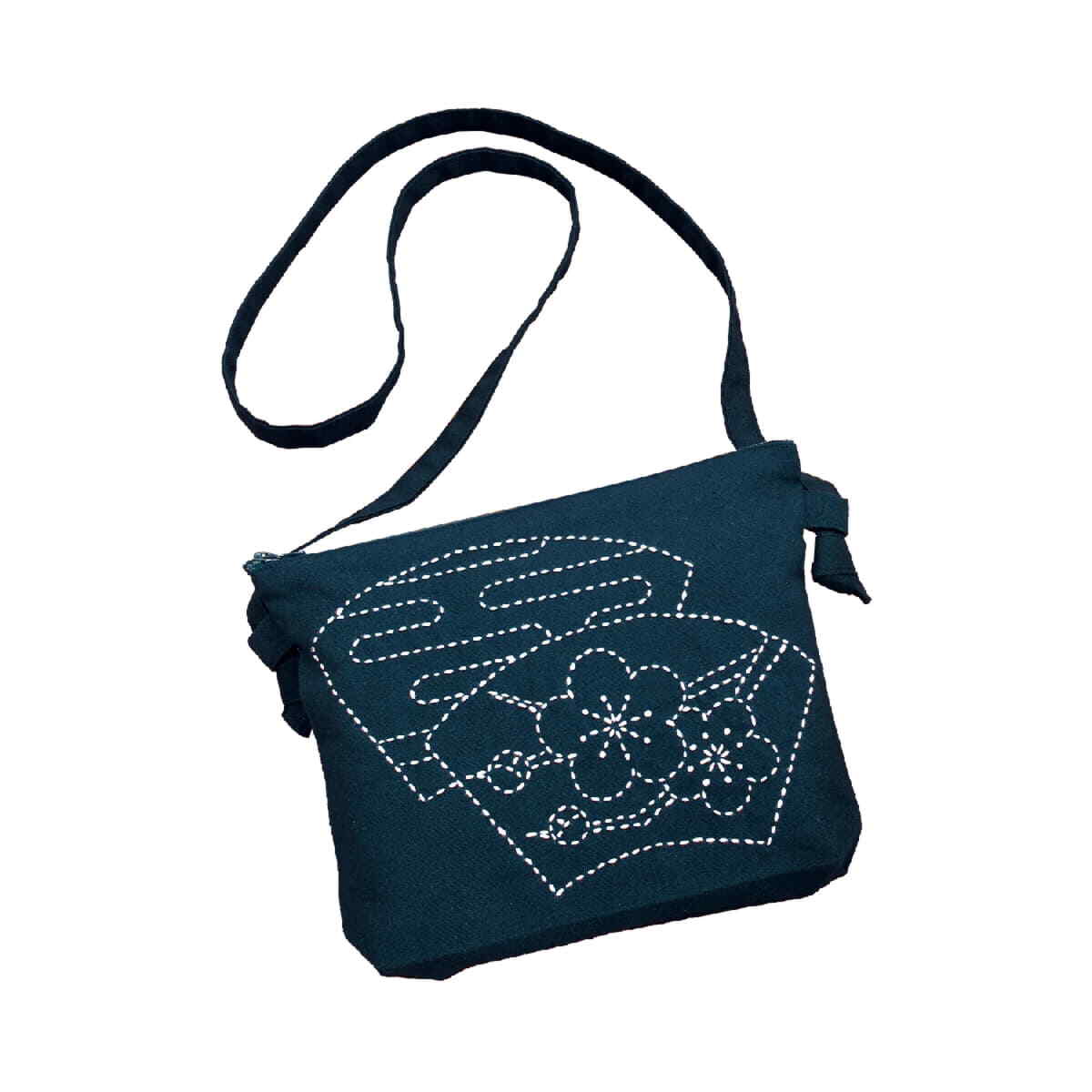 Olympus stamped Sashiko stitch kit ""Pochette"", 18x23x4cm, Original from Japan