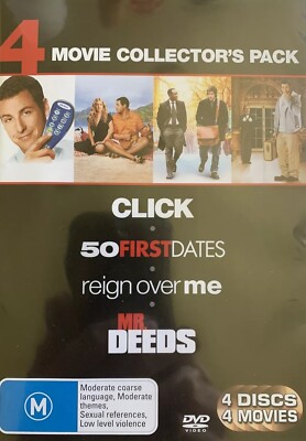 DVD: Click + 50 First Dates + Reign Over Me + Me Deeds - Adam Sandler, Region 4