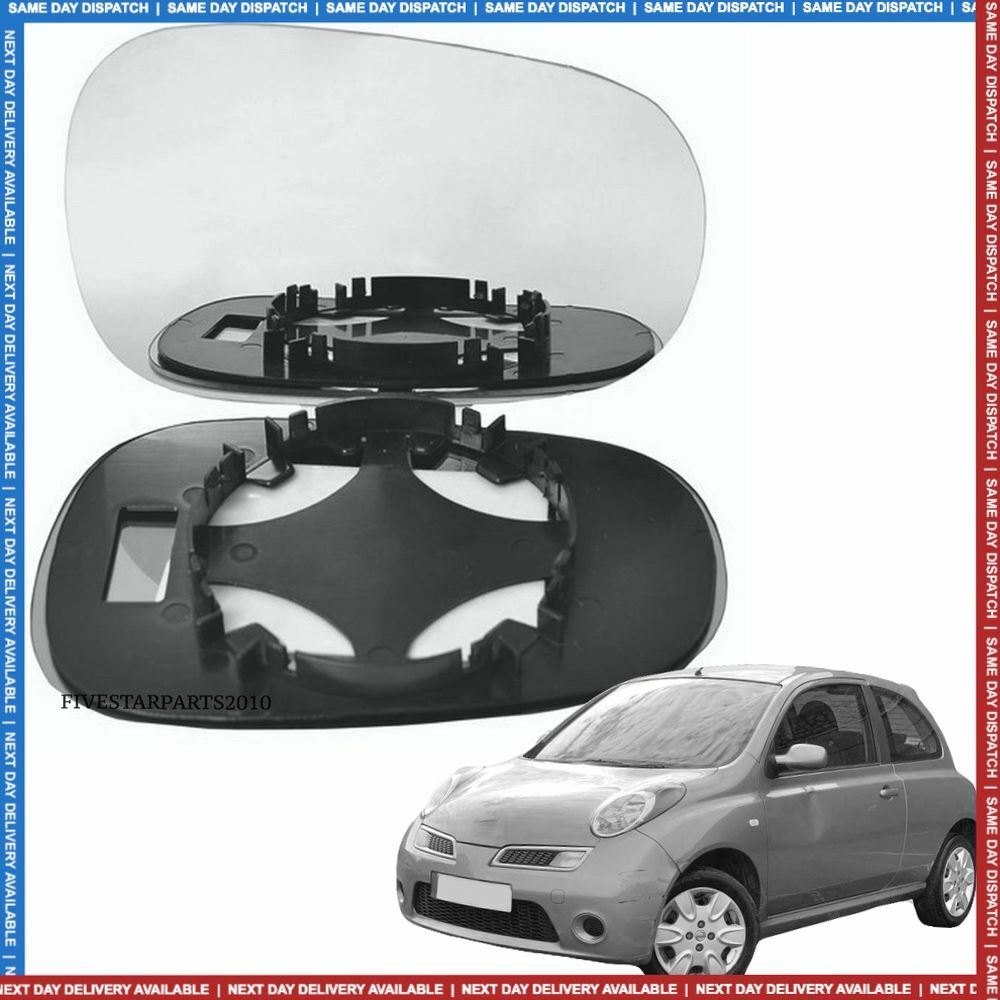 For Nissan Micra Right Driver wing mirror glass 20032009 door off side
