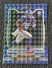 🔥KADARIUS TONEY 2021 PLAYBOOK FOOTBALL BLUE SPARKLE ROOKIE CARD!🔥GIANTS!