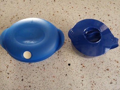 TUPPERWARE SET MICROONDE BROCCA 1 L \u0026 PIATTO MICRO FIX OVALE 1,1 L BLU |  eBay