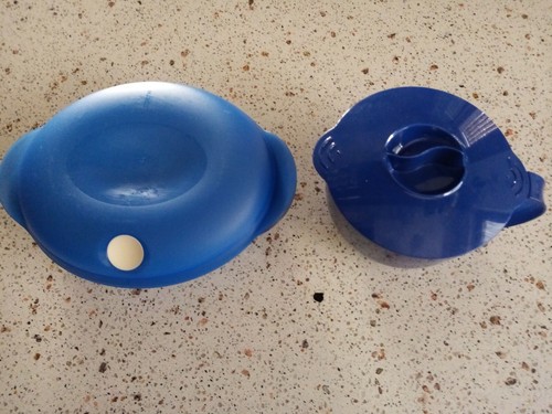 TUPPERWARE SET MICROONDE BROCCA 1 L \u0026 PIATTO MICRO FIX OVALE 1,1 L BLU |  eBay