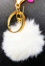 Mini faux Fur Pom Pom keychain for purses, skates , car accessories for women