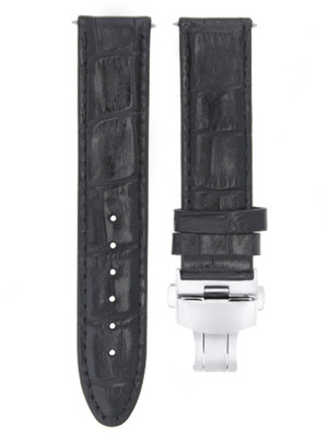 20MM PREMIUM LEATHER WATCH STRAP BAND FOR 36MM ROLEX DATEJUST SUBMARINER BLACK