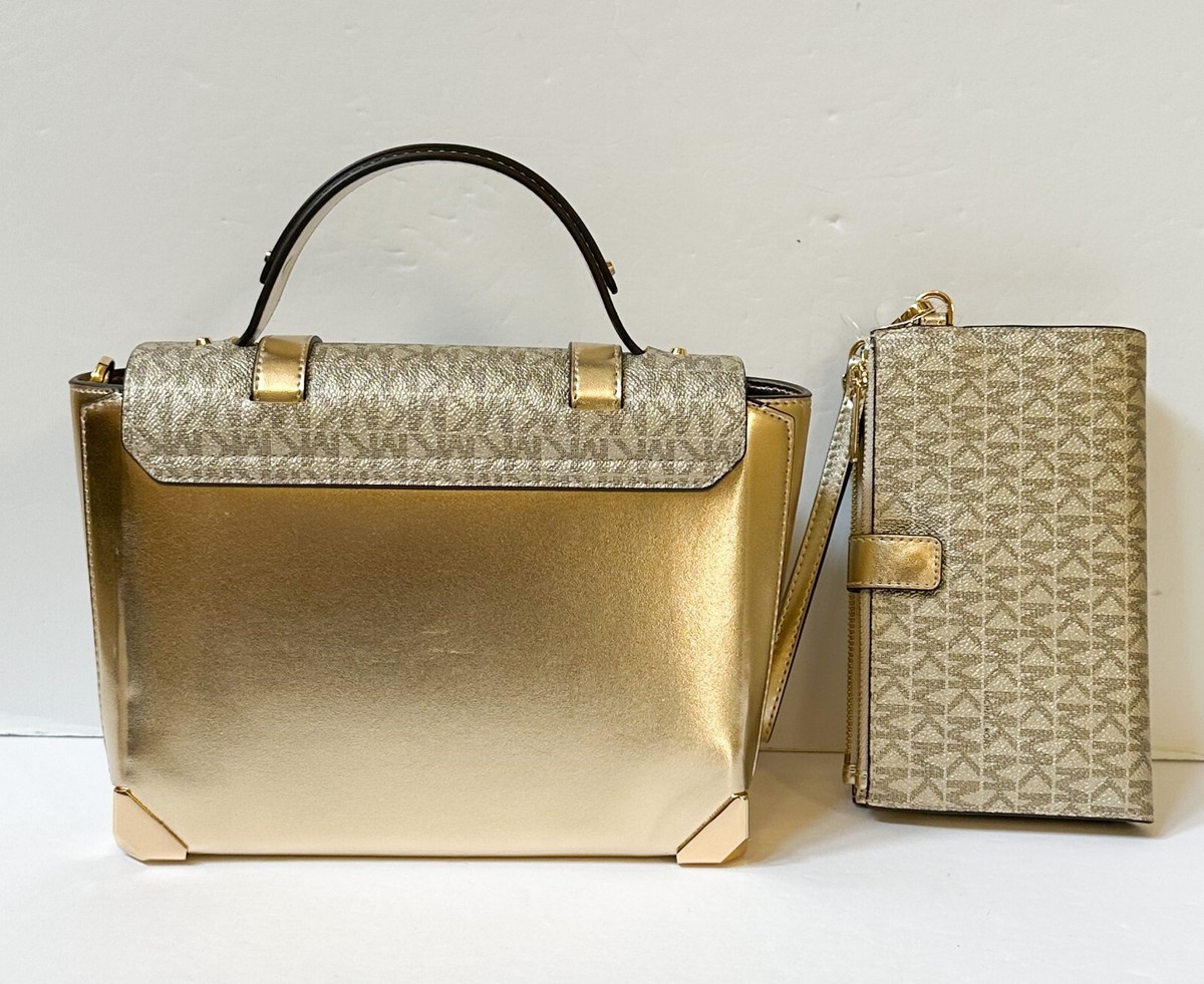 MICHAEL KORS MANHATTAN MEDIUM SATCHEL CROSSBODY BAG + WALLET MK