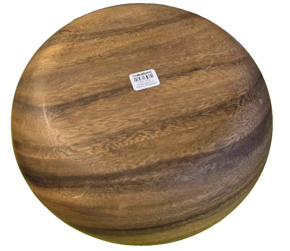 Crate and Barrel Tondo 8.5" Acacia Wood Salad Serving Bowl  - Image 3 of 4