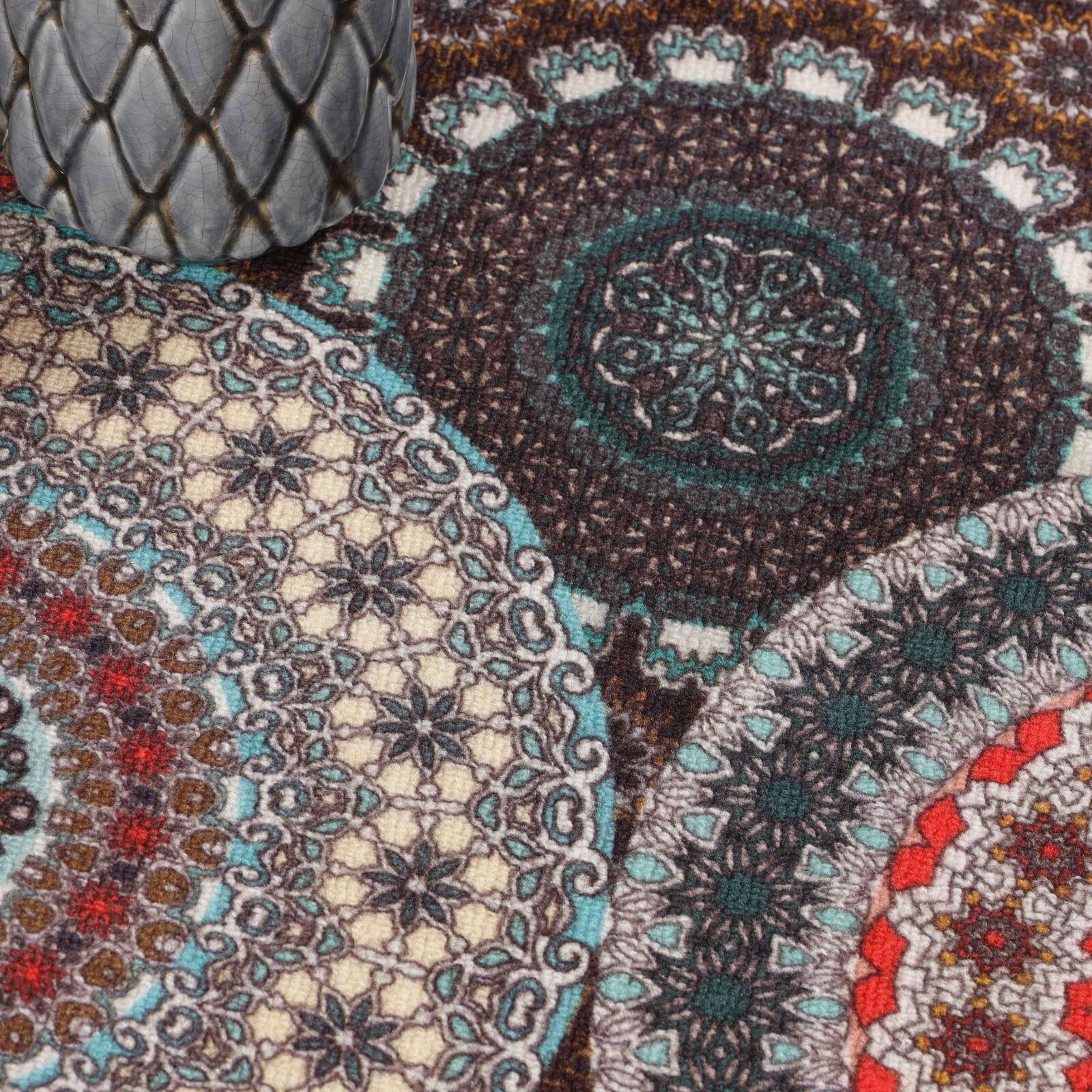 Evaline Floral Medallion Non-Slip Area Rugs Indoor Outdoor Rugs Or Runner Rug