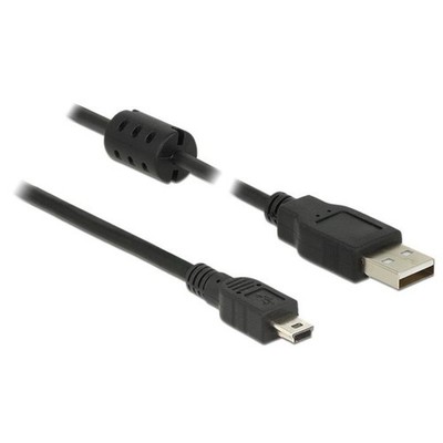 DeLOCK 1.5m, USB 2.0-A/USB 2.0 Mini-B 1.5m USB A Mini-USB B Schwarz