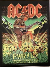 OFFICIAL SPARKLE FOIL AC/DC POSTER Cleveland OH May 28th 2025 #/100 PWR UP!