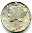 1940-D SILVER MERCURY DIME !!  AU +