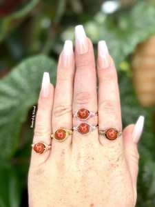 Authentic Crystal Gemstone Rings Sizes 6-6.5, Wire Wrapped Crystal Rings