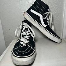 Vans Sk8-Hi Black Sneakers Women's High Top Skate Shoes Classic Style Size 8