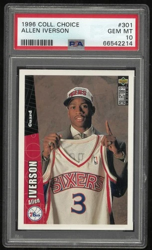 1996 Upper Deck Collector's Choice Rookie Allen Iverson RC PSA 10