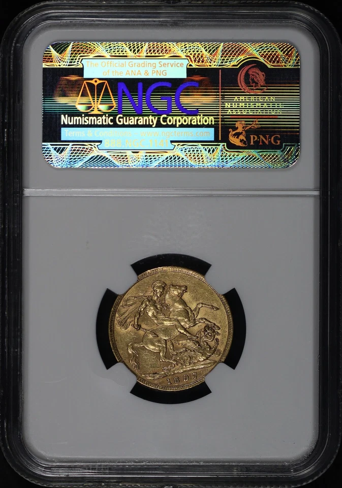 1897M Australia Gold 1 Sovereign NGC XF-45 Samaszko's Carson City Gold Hoard - Image 2 of 2