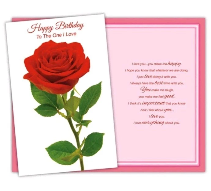 Happy Birthday For The One I Love Romantic SW Greeting Card Wife Girlfriend Him