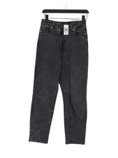 Stradivarius Women's Jeans UK 8 Black Cotton with Elastane Straight