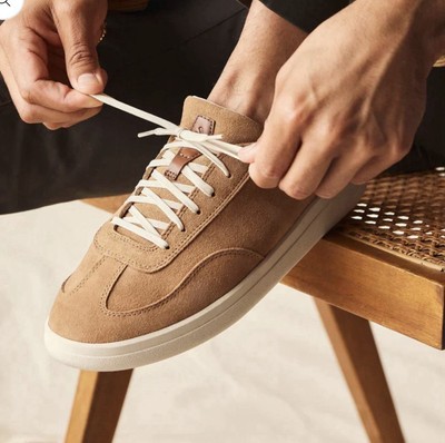 OluKai Punini Suede Sneakers Tan Toffee Men display picture 2