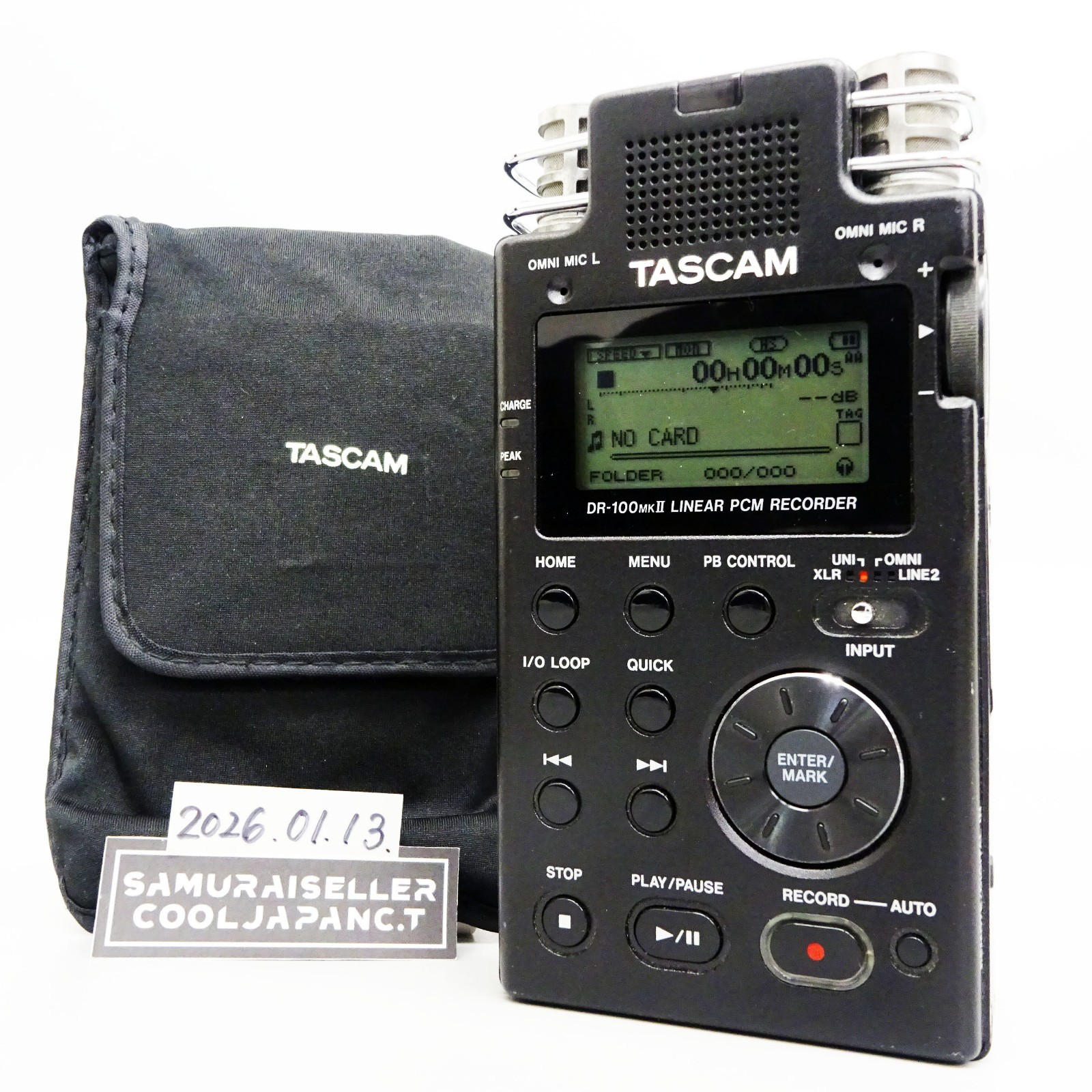 Tascam DR-100 MKII Portable Linear PCM Recorder DR100MKII Bl