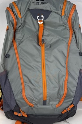 Ozark Trail 40L Hiking Backpack Gray Orange Hydration Compatible Very Clean