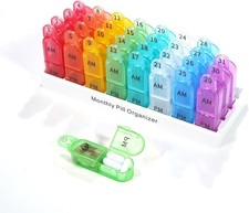 30 Day Pill Organizer 2 Times a Day, Monthly AM PM Medication Organizer for Smal