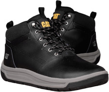 Image of Caterpillar Apa Cush Mens Black Lace Up Casual Leather Boots