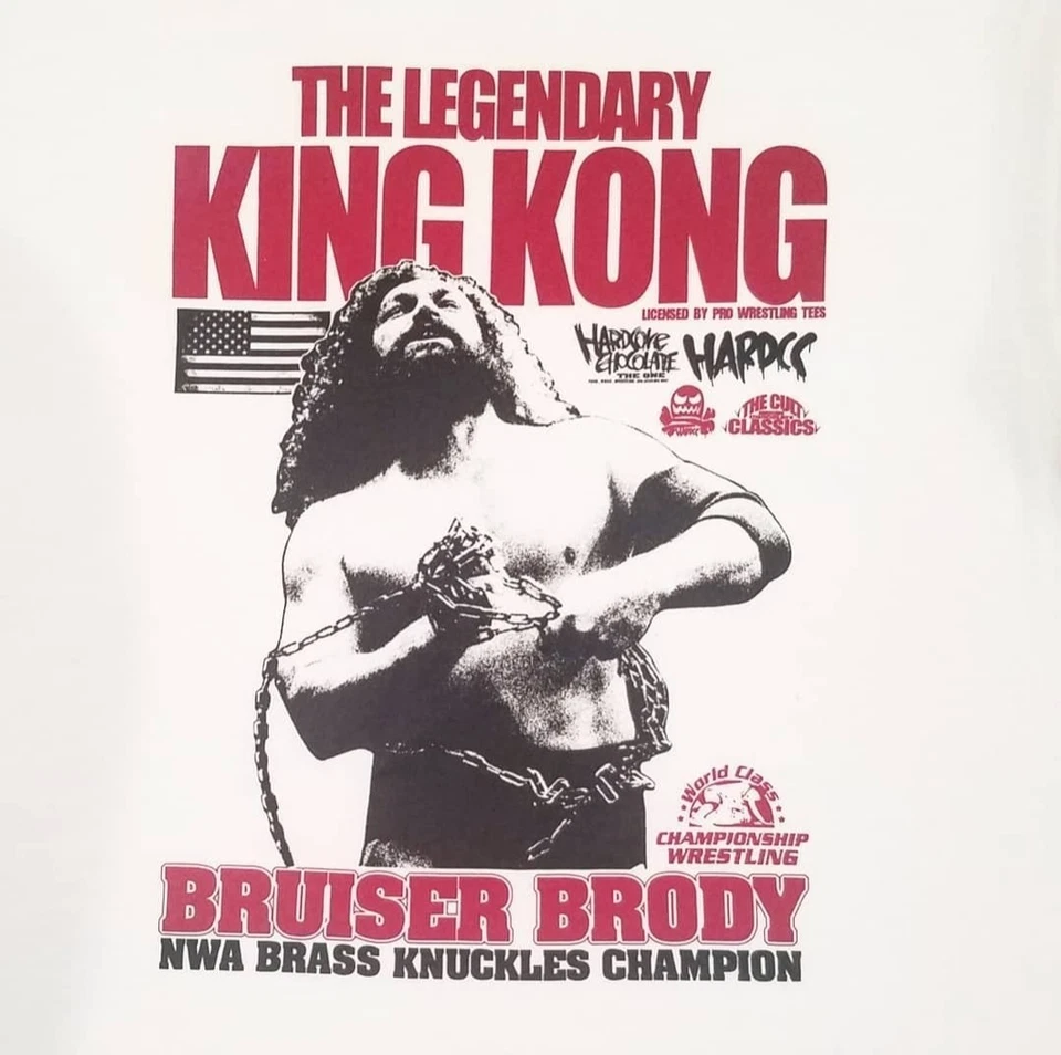 Bruiser Brody Hardcore Chocolate Japanese Wrestling Shirt XL WWF AJPW NJPW ECW - Image 2 of 4