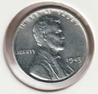 1943 WWII Lincoln Wheat Steel Penny Collectible US Collection Very Good War Coin