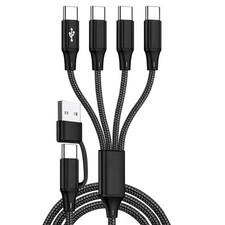 Multi Charge Cable 4FT 4 in 2 Quad USB C Port...