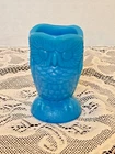 Summit Art Glass / Vogelsong Imperial Blue Milk Glass Owl Creamer Pitcher VTG