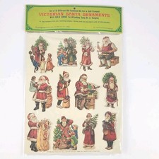Vintage Die Cut Santa Victorian Santa Ornaments - Double Sided Gold Stamped NEW