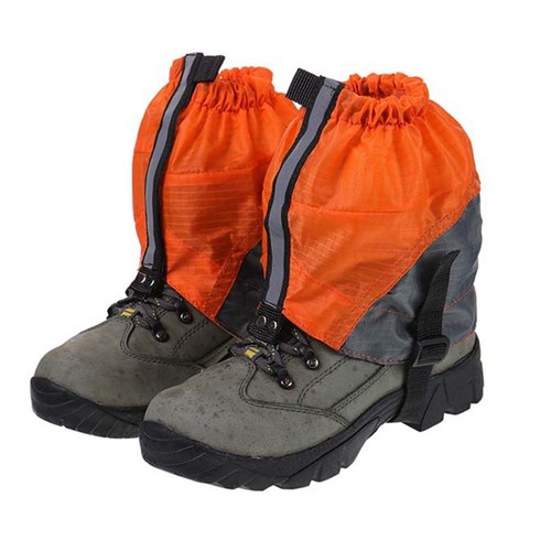 Guêtres De Randonnée Imperméables En Nylon – Bandes Réfléchissantes, Sangle Large, Pour Montagne Et Désert (noir)