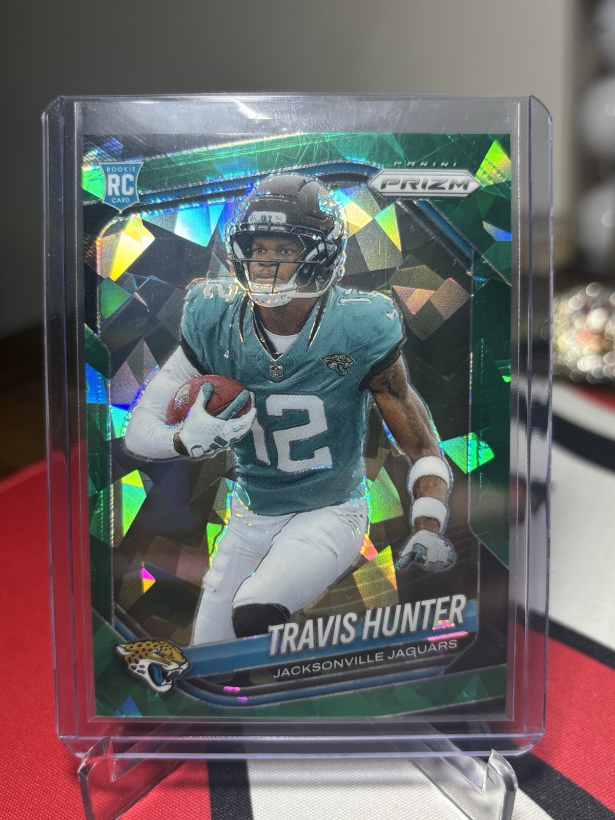 Travis Hunter 2025 Rookie Panini Prizm #301 Green Cracked Ice SSP NO SALES/COMPS