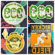Rickey Henderson Set Of 4 Temporary Tattoos 2 Inch Oakland Athletics A's 
