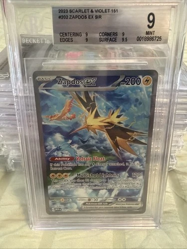 2023 POKEMON MEW EN-151 SPECIAL ILLUSTRATION RARE #202 ZAPDOS EX BGS 9