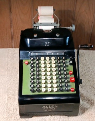 #ad Vintage 1930s RC Allen 95 Calculator Adding Machine Nice Paint Read Description $90.00
