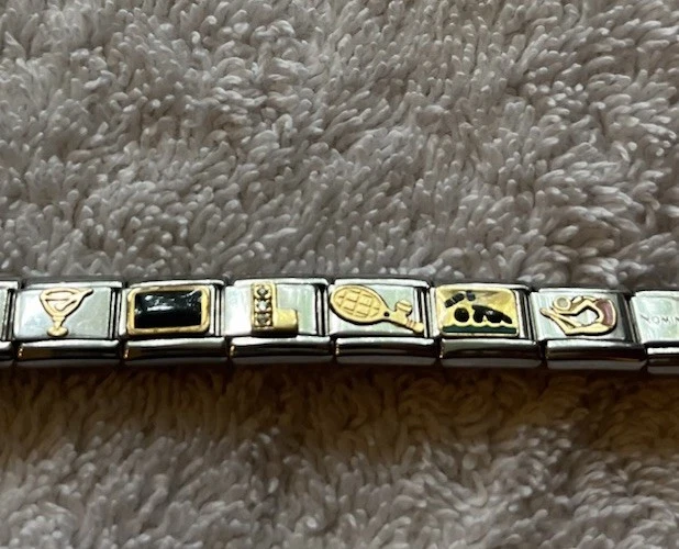 Nomination Charm Bracelet 18 Karat Gold Stainless Steel Italy Composable Tennis - Image 3 of 4