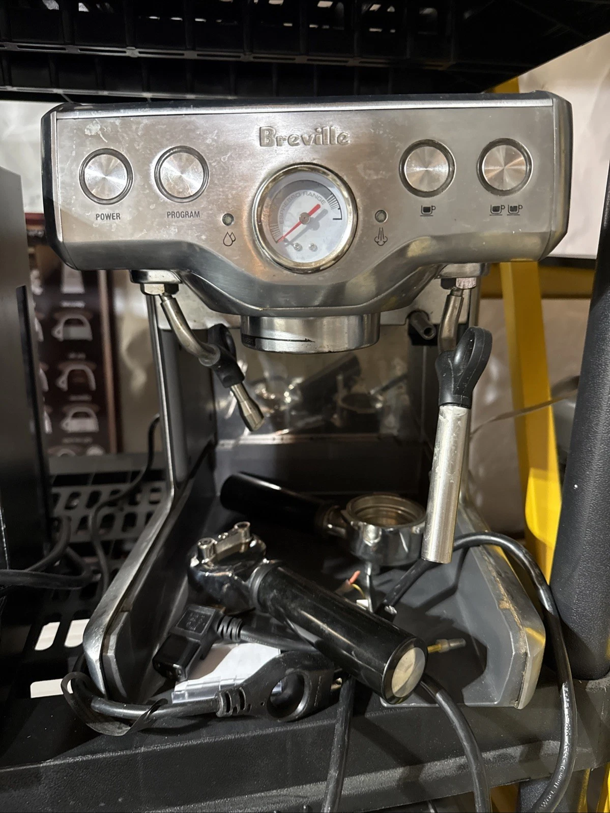 Breville BES830XL Espresso Machine AS IS, Cracked NOT TESTED PARTS