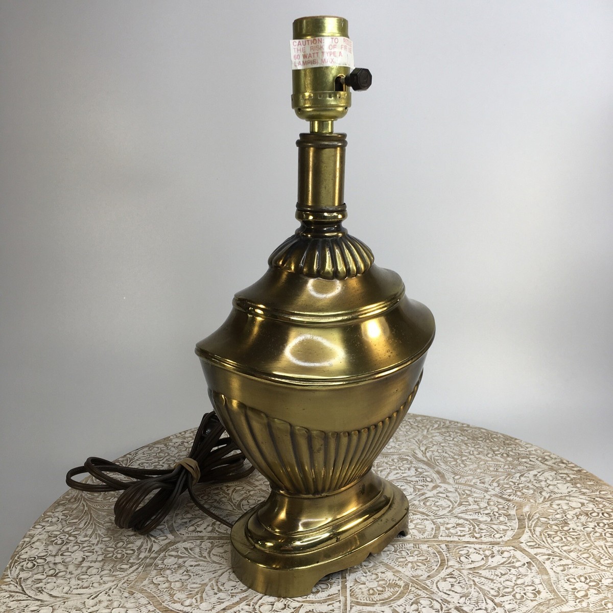 Vintage Solid Brass Table Lamps Pedestal Table Lamp Antique Brass,