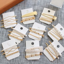 1Set 1set Women Pearl Metal Hair Clips Hairband Comb Bobby Pin Barrette Hairpin♢