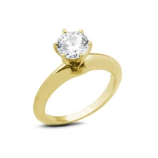 1 1/2ct F SI1 Round Natural Diamond 18k  Classic Solitaire Engagement Ring