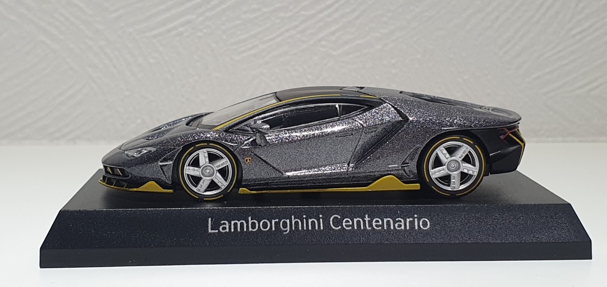 1/64 Kyosho LAMBORGHINI CENENARIO GREY/YELLOW diecast car