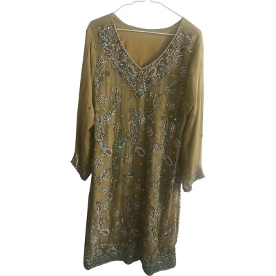 Beautiful Pakistani Dress For Wedding Beige And Sky Blue Color | eBay Beautiful Pakistani Dress For Wedding Beige And Sky Blue Color | eBay