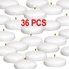 36 Royal Imports 10 Hour Floating Candles 3” White Unscented Dripless Wax Discs
