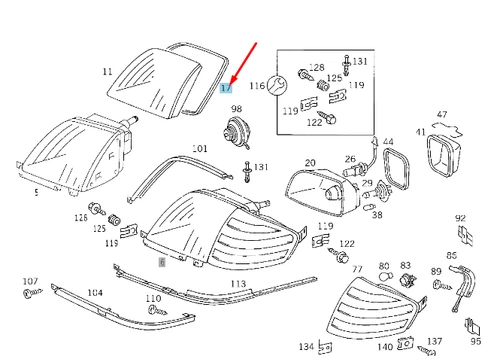 NEW MERCEDES-BENZ SL R129 FRONT LAMP LENS SEAL A1298260780 ORIGINAL - Picture 9 of 10
