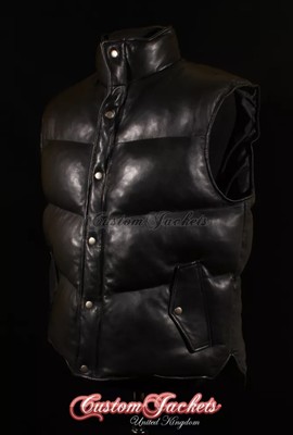 leather bubble vest