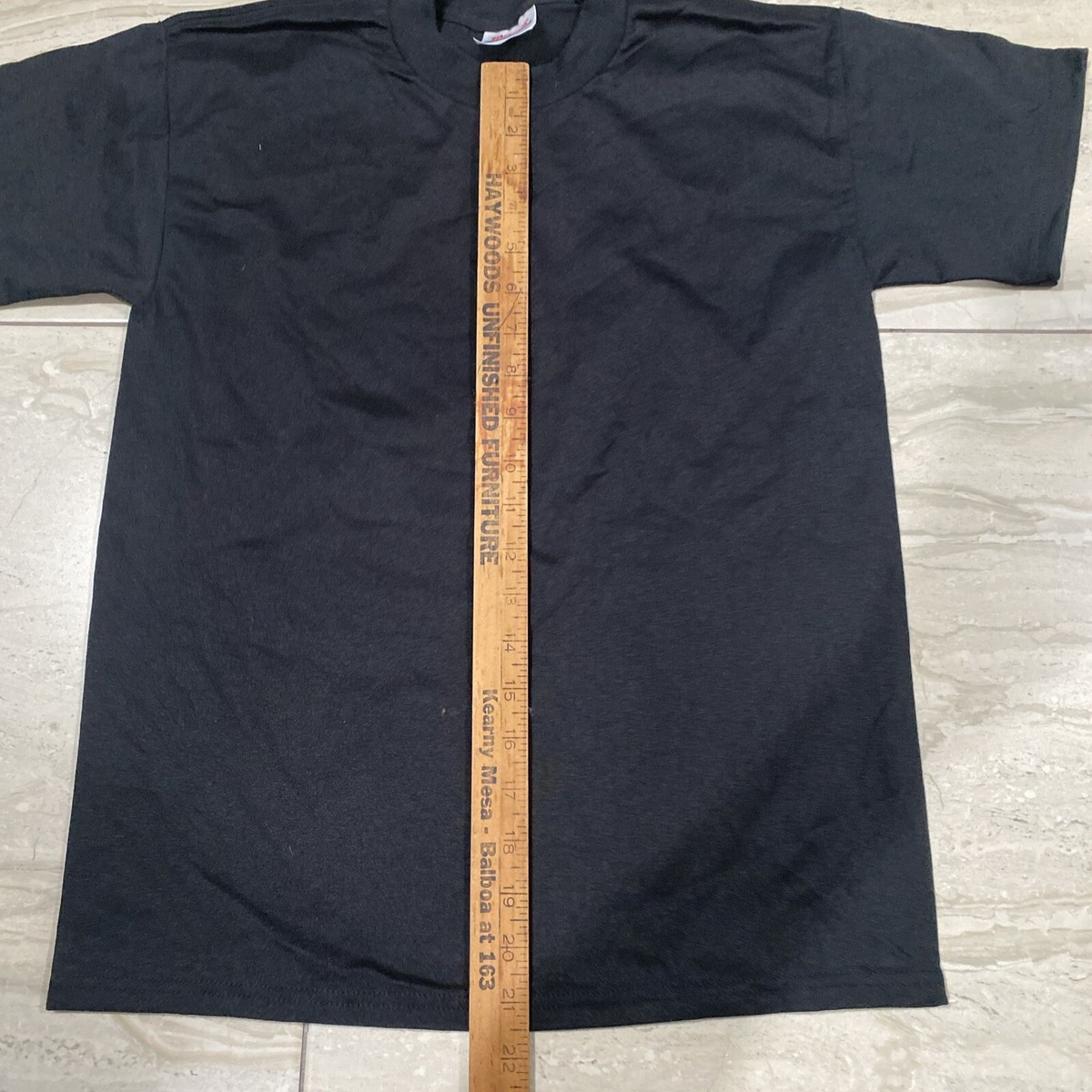 トップス DEAD STOCK\" HANES Vintage 90s Hanes Heavyweight Blank black T-shirt Youth L